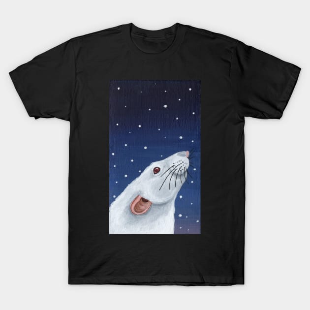 Albino Rat Stargazing T-Shirt by WolfySilver